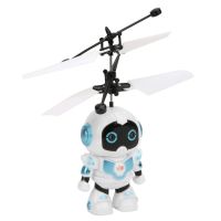 Літаючий робот Robot Flying Aircraft VIATOYS PC520 летить за рукою, Індукційна літаюча USB іграшка з сенсорним управлінням від руки і підсвічуванням
