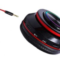 Бездротові накладні навушники Bluetooth B39 Black з мікрофоном підтримкою TF-карти і LED підсвічуванням SD AUX блютуз стерео навушники чорно-червоні