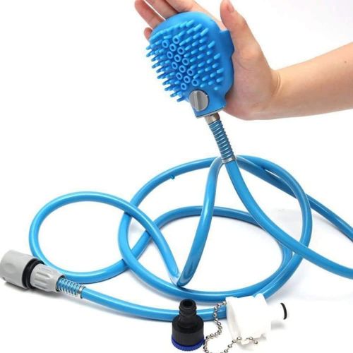 Щітка-душ на долоню для купання великих собак Pet Bathing Tool зі шлангом Pet washer, Силіконова масажна рукавичка для миття домашніх тварин
