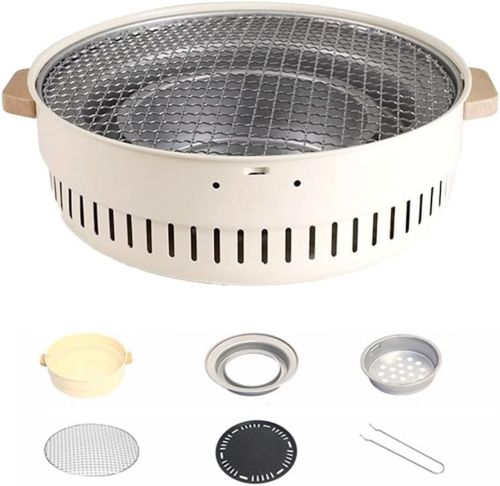 Бездымный круглый гриль с решеткой Stove NO.898 30 см для барбекю, Угольная складная круглая печь для жарки мяса, рыбы и овощей для кемпинга