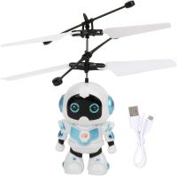 Літаючий робот Robot Flying Aircraft VIATOYS PC520 летить за рукою, Індукційна літаюча USB іграшка з сенсорним управлінням від руки і підсвічуванням