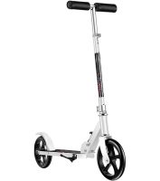 Двоколісний складаний самокат Scooter 888 BT-3 Білий з підніжкою і регулюванням висоти для підлітків 110 кг, Міський прямий самокат колеса 200мм