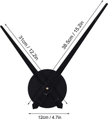 Великі 3D безшумні настінні годинники Diy Clock ZH01510 BLACK 90 см, Безкаракасні самоклеючі 3Д годинник цифри на стіну для дому, офісу чорні
