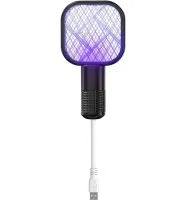 Электрический USB уничтожитель насекомых Mosquito Swatter UKC 3945 от насекомых, Лампа мухобойка комаров и мух с УФ светом от юсб Черный