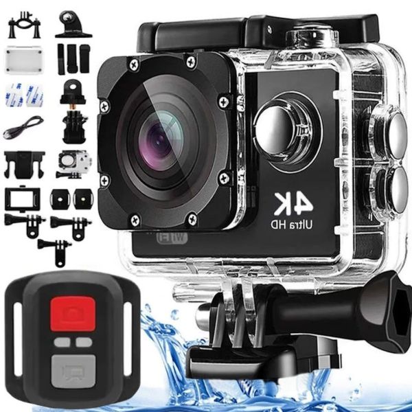 Водонепроникна спортивна екшн камера DVR SPORT S3R Wi Fi Ultra HD, 4 K Wi-Fi 16 МП з пультом, аквабоксом для зйомки під водою і набором кріплень