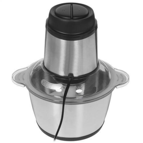 Електричний подрібнювач м'ясорубка Cooking блискавка ZP-051 600W з двоярусним лезом металевий кухонний блендер міні комбайн з чашею 2Л BT-7019