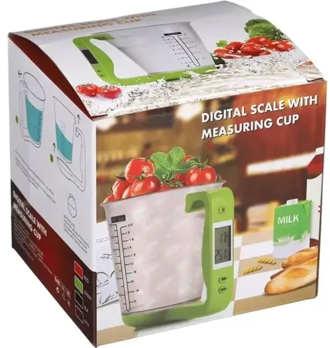 Электронная мерная чаша весы Digital Scale with Measuring Cup SP-001 600мл, Кухонный мерный стакан с весами и встроенным термометром SP001 для дома