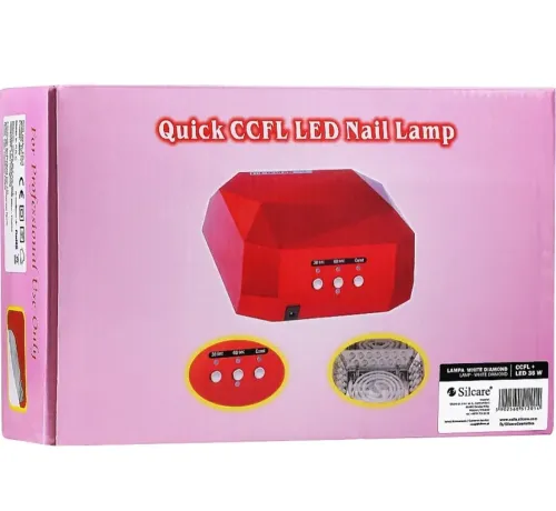 УФ лампа Beauty nail Diamond D-058 CCF + LED 36W для маникюра и педикюра Гибридная лампа для сушки ногтей, гель лака 36Вт с таймером Розовая