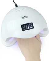 Профессиональная УФ лампа SUN5 для маникюра и педикюра 48W UV LED с экраном и таймером, аппарат для сушки гель лака и геля для ногтей Сан 5 White