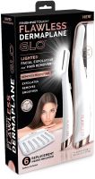 Женский триммер для лица Flawless Dermaplane Glo светодиодная женская бритва с LED подсветкой для удаления волос с бровей 6 лезвий на батарейках