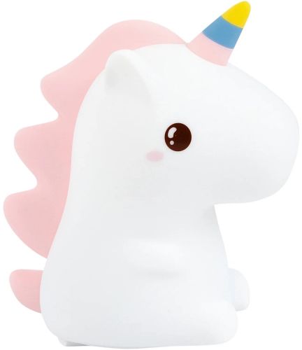 Дитячий силіконовий нічник Єдиноріг Unicorn Silicone Night Light HQ8686 сенсорний світильник на акумуляторі з RGB підсвічуванням і пультом USB