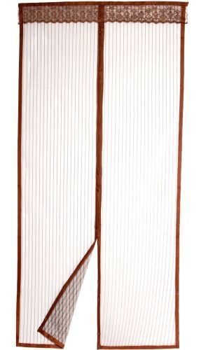 Антимоскітна сітка на магнітах Magic Mesh Brown 90х210 см розсувна магнітна москітна штора від комах і мух на двері коричнева Меджик Меш