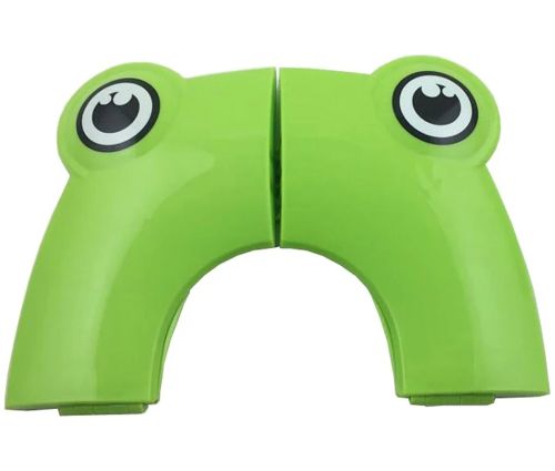 Детская накладка на унитаз Folding Potty Seat Жабка дорожное cкладное пластиковое cиденье насадка для обучения к горшку с чехлом Frog Green 35Х30 см