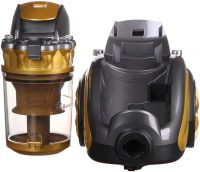 Контейнерний пилосос для сухого прибирання Domotec MS-4408 Turbo Brush на 4 л 3600W колбовий без мішка з регулятором потужності турбощіткою Жовтий