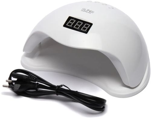 Профессиональная УФ лампа SUN5 для маникюра и педикюра 48W UV LED с экраном и таймером, аппарат для сушки гель лака и геля для ногтей Сан 5 White