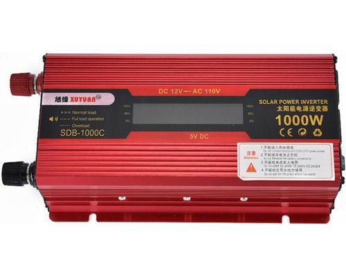 Автомобільний інвертор UKC 12V-220V 1000W KC-1000D авто перетворювач напруги струму з LCD дисплеєм від прикурювача, акумулятора з екраном
