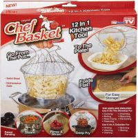 Складаний друшляк Magic Kitchen Deluxe Chef Basket 12 в 1 складна решітка сітка, фритюрниця для приготування їжі, сушка для фруктів Шеф Баскет