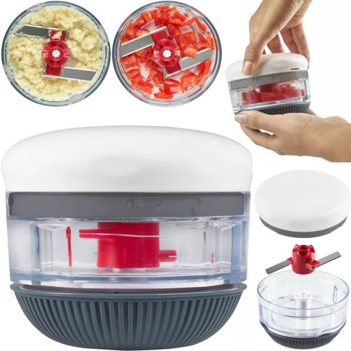 Ручний міні подрібнювач для овочів Mini Chopper механічний кухонний чоппер, блендер овочерізка для подрібнення продуктів овочів фруктів і часнику