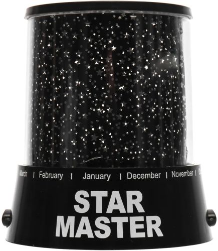 Нічник проектор зоряного неба Star Master gizmos дитячий настільний LED світильник, круглий космічний 3D нічник-проектор на батарейках USB Чорний