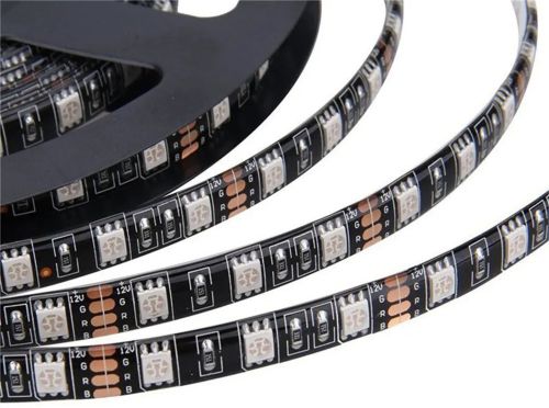 Світлодіодна USB стрічка 5 м з пультом Rope-Lights SMD5050 IP65 різнокольорова неонова гнучка c RGB контролером у силіконі Чорна SMD-5050 5м