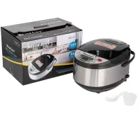 Електрична мультиварка Silver Love SC - 102 на 5л з сенсорним дисплеєм 900w, Рисоварка Electric cooker LY - 505 з таймером і підігрівом Чорна