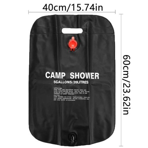 Переносний туристичний душ для дачі Easy Camp Solar Shower Bag на 20 л, похідний літній портативний душ, дачний мобільний резервуар для води