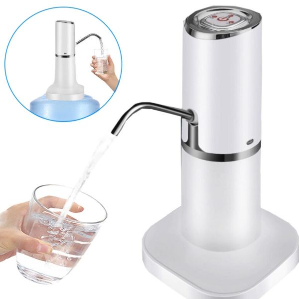Автоматична помпа диспенсер для пляшки питної води Water Dispenser XL-145 Біла, акумуляторний електричний насос дозатор на бутель кулера