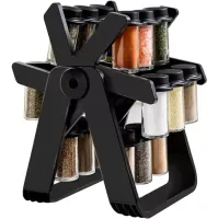 Обертовий органайзер карусель Rotating Spice Rack YZDJQX 18 ємностей для зберігання спецій і приправ на підставці, набір баночок Млин з обертанням