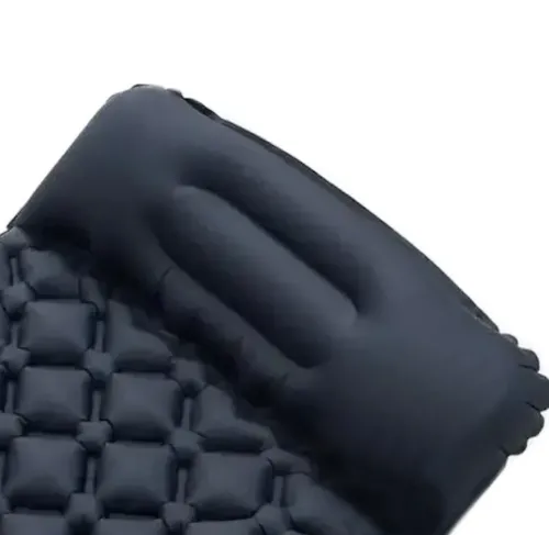 Надувний туристичний матрац з подушкою Outdoor Sleeping GS-710 з вбудованим насосом, Каремат 190Х60Х5СМ з підголовником для кемпінгу SD - 01 Чорний