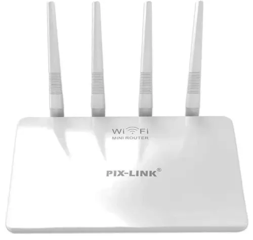 Високошвидкісний міні маршрутизатор Wi-fi роутер Pix-link LV-WR21Q 300 Мбіт 2.4 ГГц, бездротовий вай фай роутер до 300Mb / s 4 антени 4 порти Білий