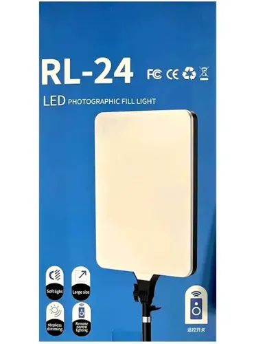 Світлодіодна прямокутна лампа Ring Light RL-24 100W LED прожектор 39x27см 3 режими світіння з пультом ДУ для студійної фото-відео зйомки від мережі