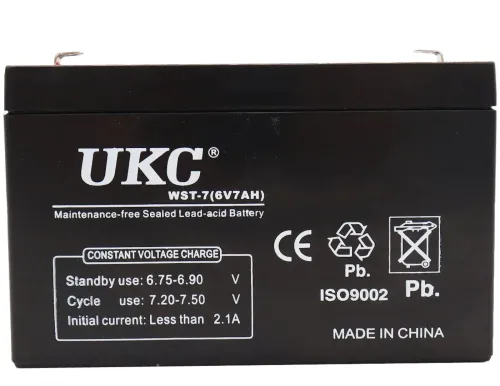 Гелевий акумулятор Gel BATTERY UKC 6V 7A свинцево кислотна акумуляторна батарея