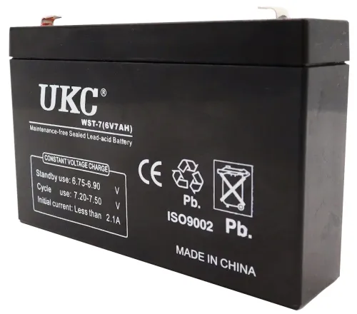 Гелевий акумулятор Gel BATTERY UKC 6V 7A свинцево кислотна акумуляторна батарея