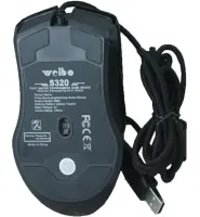 Ігрова дротова комп'ютерна мишка Weibo S320 USB 7 Кнопок з RGB підсвічуванням для ПК, геймерська USB миша 4800 DPI для комп'ютера і ноутбука Чорна
