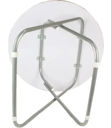 Туристичний розкладний круглий стіл Round Folding Table 60х70 см для пікніка, складаний алюмінієвий столик МДФ для кемпінгу та саду Коричневий