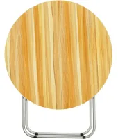 Туристичний розкладний круглий стіл Round Folding Table 60х70 см для пікніка, складаний алюмінієвий столик МДФ для кемпінгу та саду Коричневий