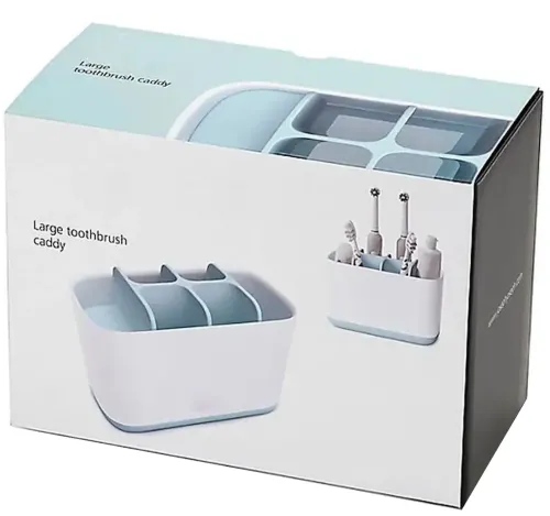 Настольная подставка органайзер Large Toothbrush Caddy для зубных щеток и пасты на 6 отсеков, Держатель зубной щетки Joseph для ванной комнаты Белый