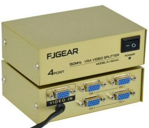 Сплиттер VGA KV-FJ1504A Splitter, Коммутатор 150MHz 4 Port Четыре порта с адаптером разветвитель VGA