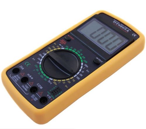 Цифровой профессиональный мультиметр Digital DT9205A Универсальный ручной тестер силы тока, напряжения и сопротивления с дисплеем DT-9205A Желтый