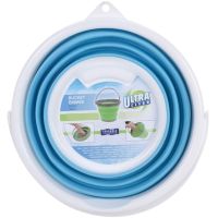 Складное силиконовое ведро на 10 литров Collapsible Bucket Emmer CB-10, туристическое универсальное круглое ведро Supretto с ручкой 10л