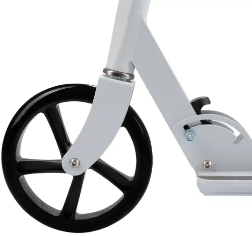 Двоколісний складаний самокат Scooter 888 BT-3 Білий з підніжкою і регулюванням висоти для підлітків 110 кг, Міський прямий самокат колеса 200мм