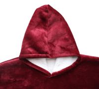 Толстовка-плед з капюшоном Huggle Hoodie Ultra Plush Blanket бордова 2в1 унісекс оверсайз худі плюшевий плед з рукавами на флісі 74х110 см Червона