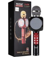 Бездротовий караоке мікрофон WSTER WS - 1816 Bluetooth USB AUX FM з вбудованою колонкою і 4 тембрами голосу на акумуляторі з динаміком Ws1816 Чорний