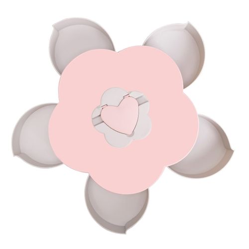 Вращающаяся складная одноярусная конфетница Flower Candy Box, Манежница для конфет и фруктов с подставкой под телефон, Тарелка для закусок 5 отсеков