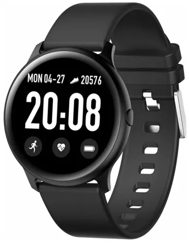 Наручний Смарт годинник Smart Watch Kw19 Black 44mm C вимірюванням тиску і фітнес трекером розумні Bluetooth годинник з пульсометром IP67 чорні