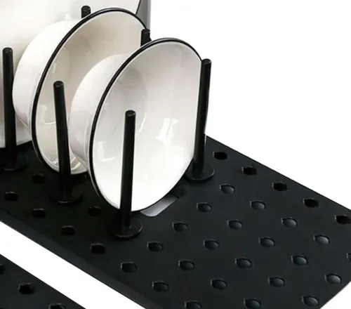 Розсувний кухонний тримач сушарка Drawer Organizer LY-308 для сушіння посуду і кришок на мийку, телескопічна підставка для тарілок MAG-743