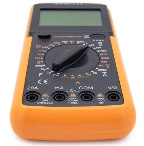 Цифровой профессиональный мультиметр Digital DT9205A Универсальный ручной тестер силы тока, напряжения и сопротивления с дисплеем DT-9205A Желтый