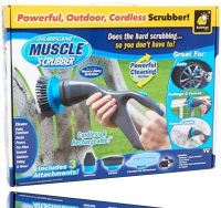 Беспроводная щетка для уборки Hurricane Muscle Scrubber 4 насадкия, Аккумуляторная чистящая щётка от USB с насадками для чистки поверхностей Серая