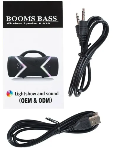 Бездротова Bluetooth колонка T & G Boom Bass E818 з ручкою, акумуляторна блютуз акустика SPS UBL з підсвічуванням 8000 mAh USB AUX для Android IOS