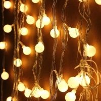 Внутрішня Світлодіодна гірлянда кульки 6м 40 LED кульок від USB Теплий білий, новорічна гірлянда 6 метра для будинку від юсб тепла Біла
